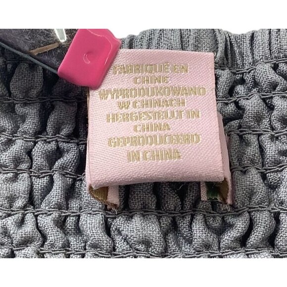 St. Tropez West Women Gray Linen Drawstring Wide-Leg Pants Size M Preppy Coastal - Picture 7 of 9